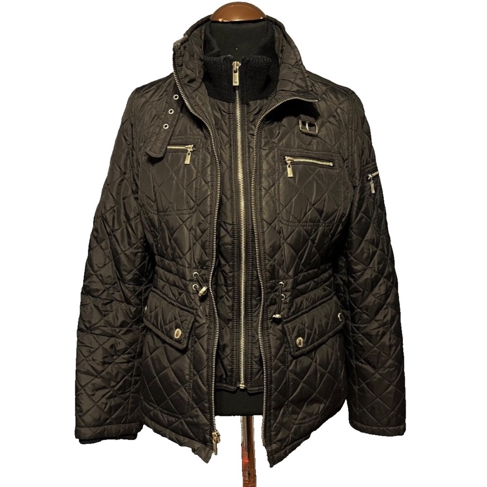 Michael Kors Black Quilted Utility Jacket